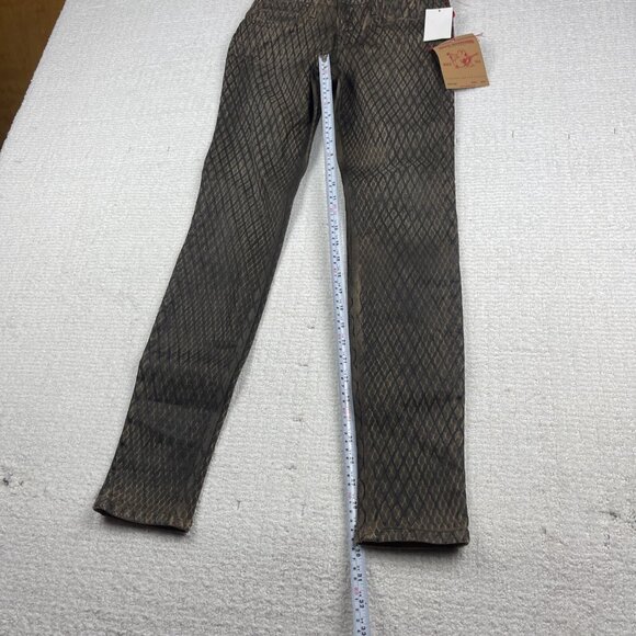 TRUE RELIGION JEANS Halle Mojave Lonestar Snakeskin Brown Slim Skinny 25 - Picture 11 of 16